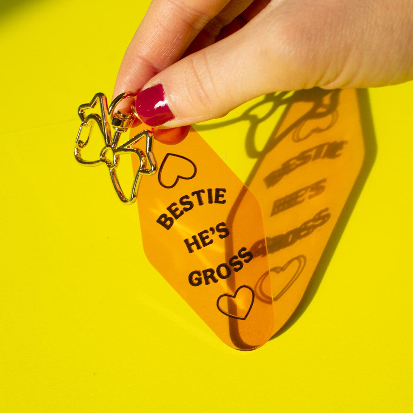 Bestie He's Gross Motel Keychain