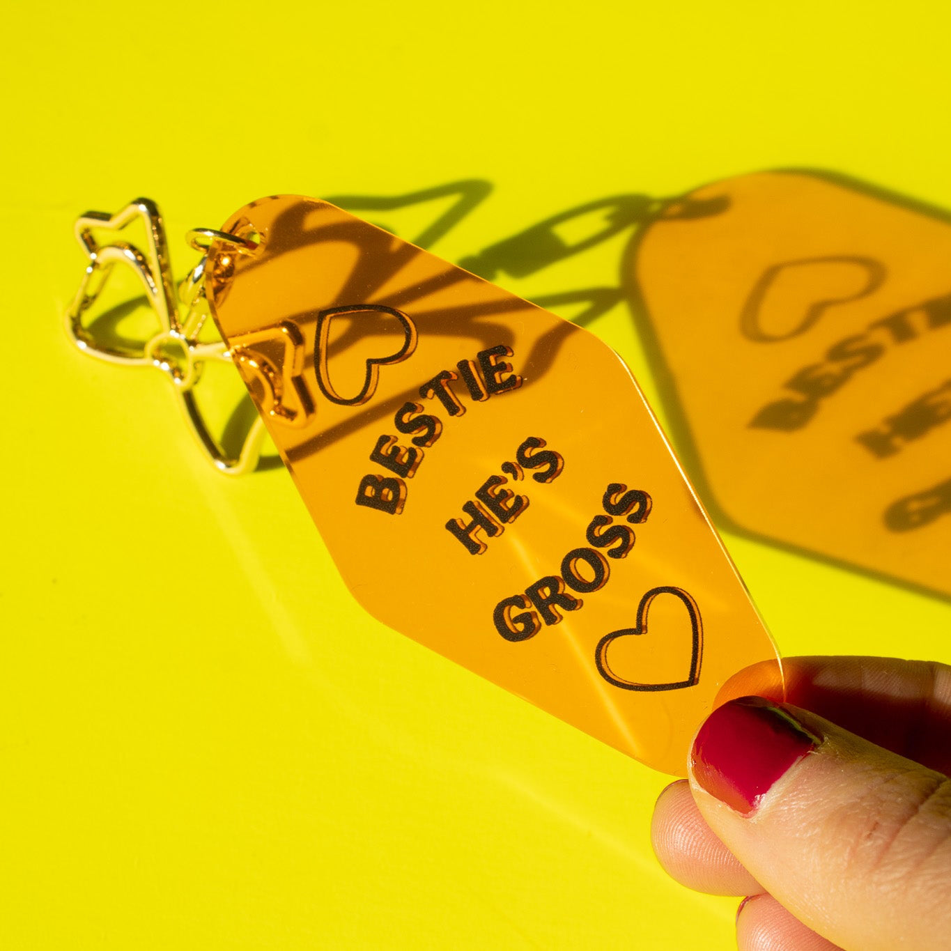 Bestie He's Gross Motel Keychain