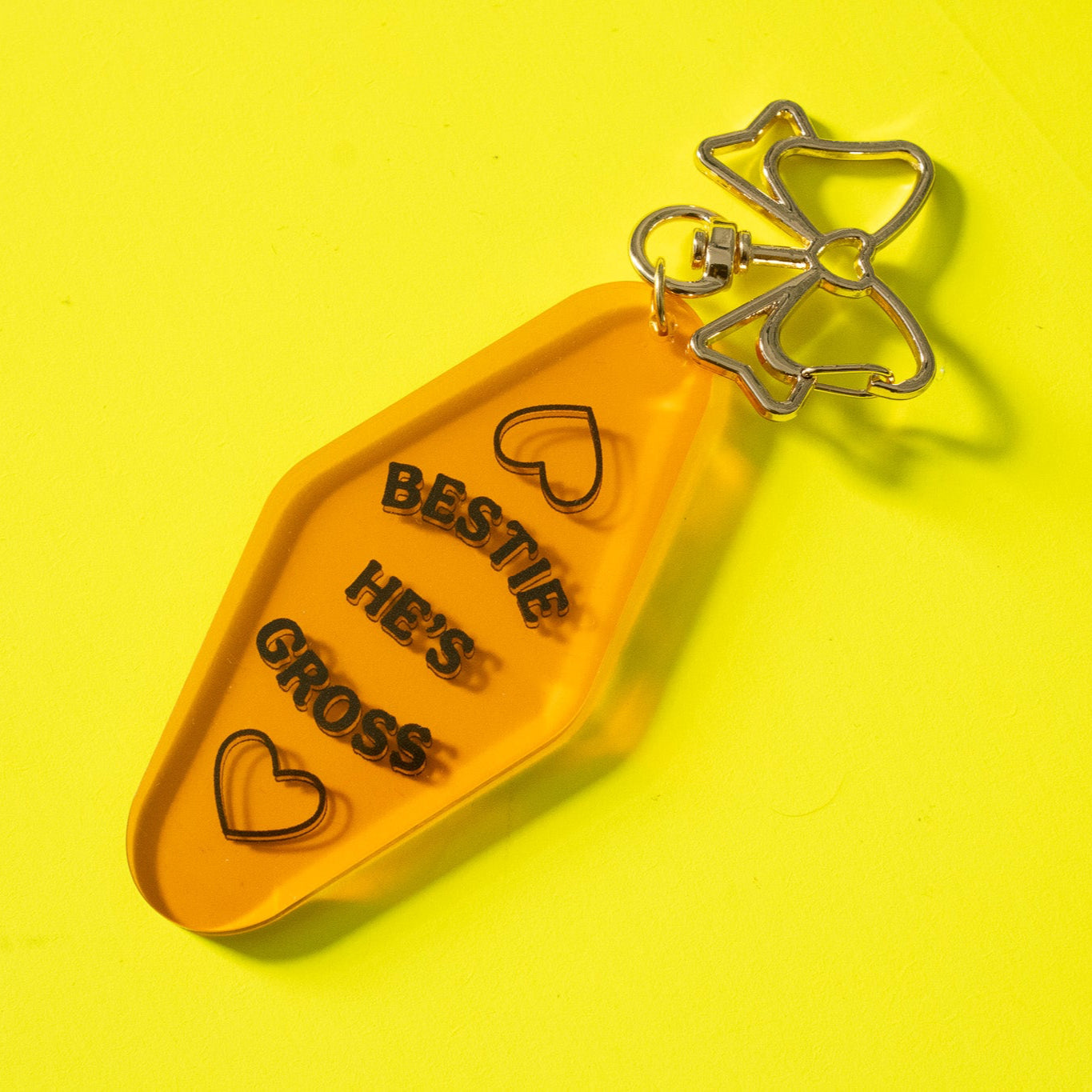 Bestie He's Gross Motel Keychain