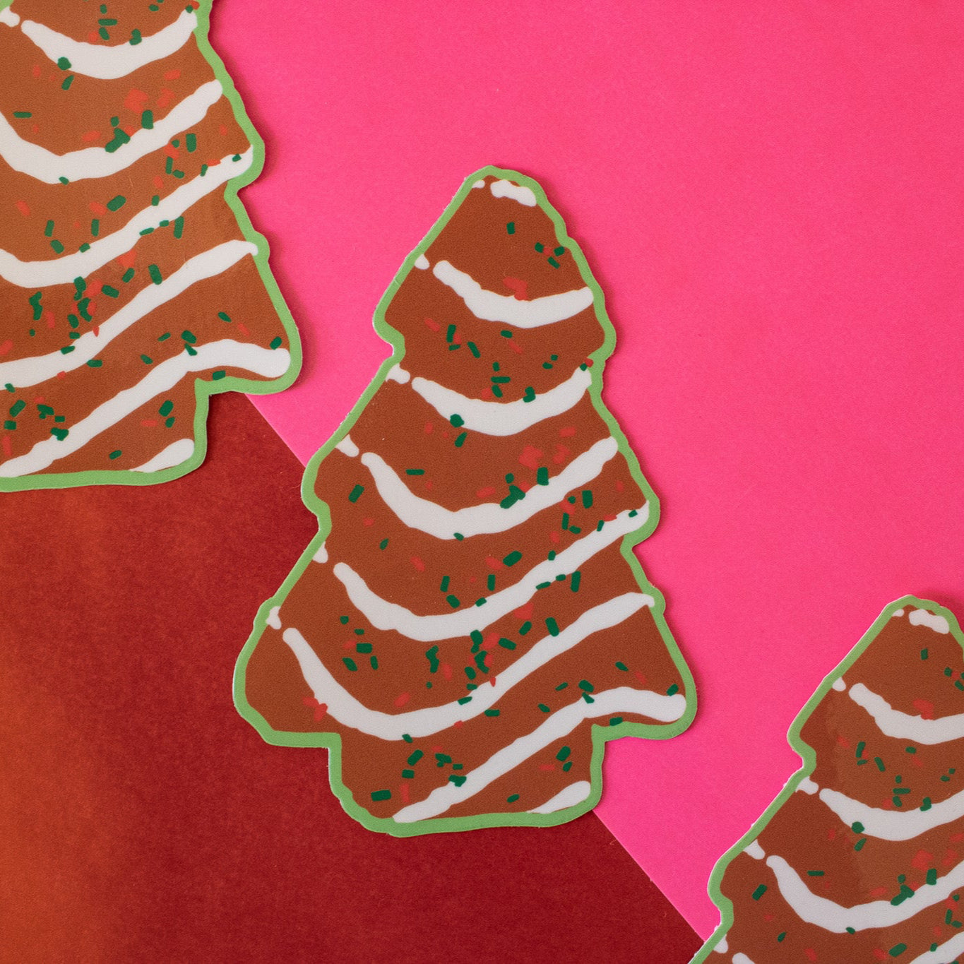 Chocolate Christmas Tree Cake Vinyl Sticker