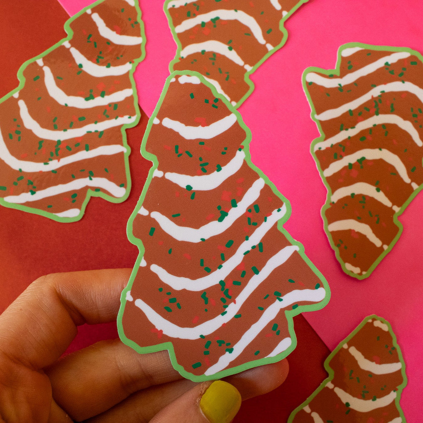 Chocolate Christmas Tree Cake Vinyl Sticker