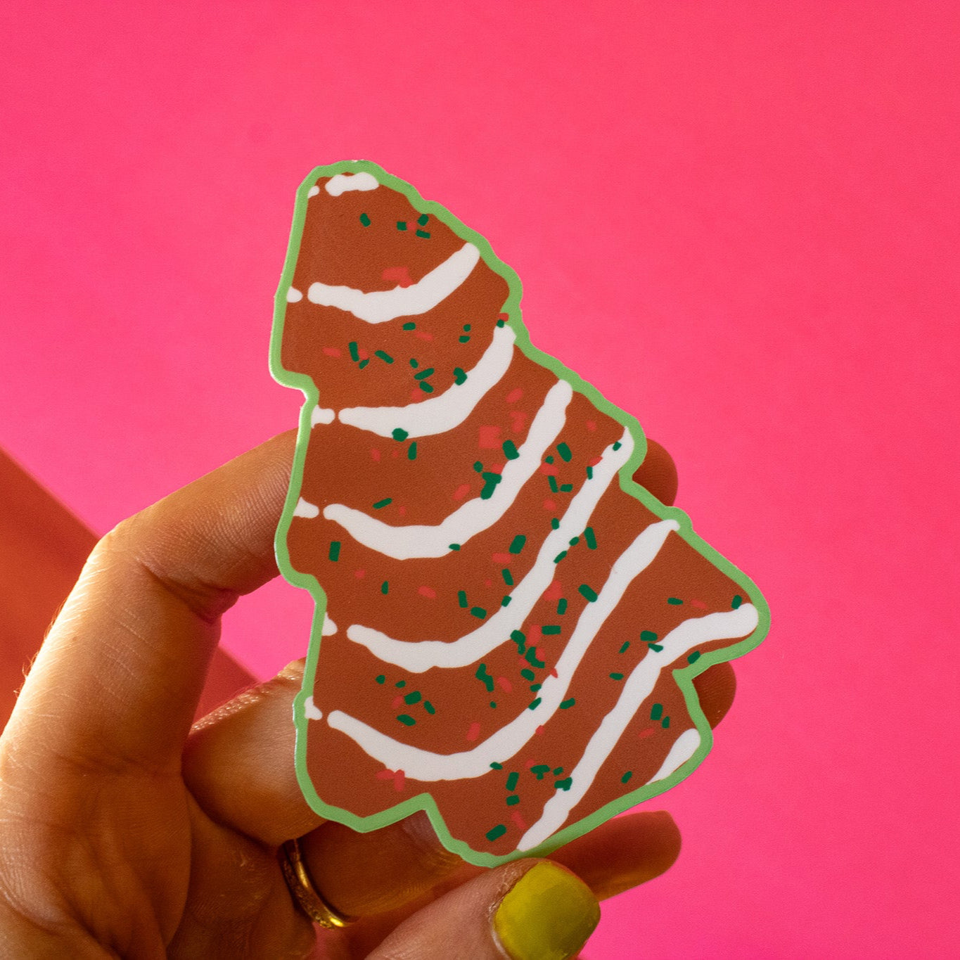 Chocolate Christmas Tree Cake Vinyl Sticker