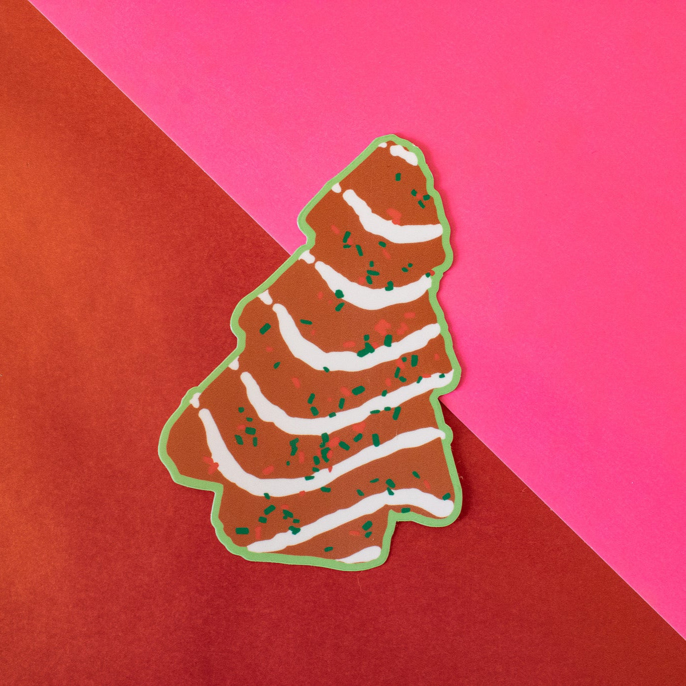 Chocolate Christmas Tree Cake Vinyl Sticker