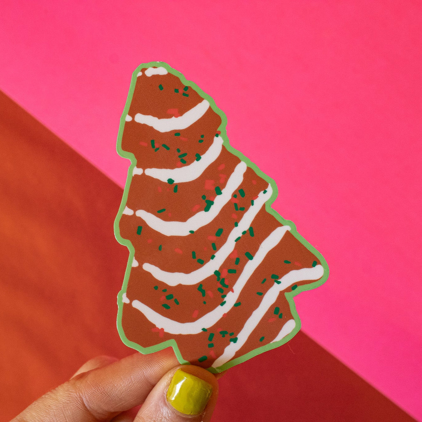 Chocolate Christmas Tree Cake Vinyl Sticker
