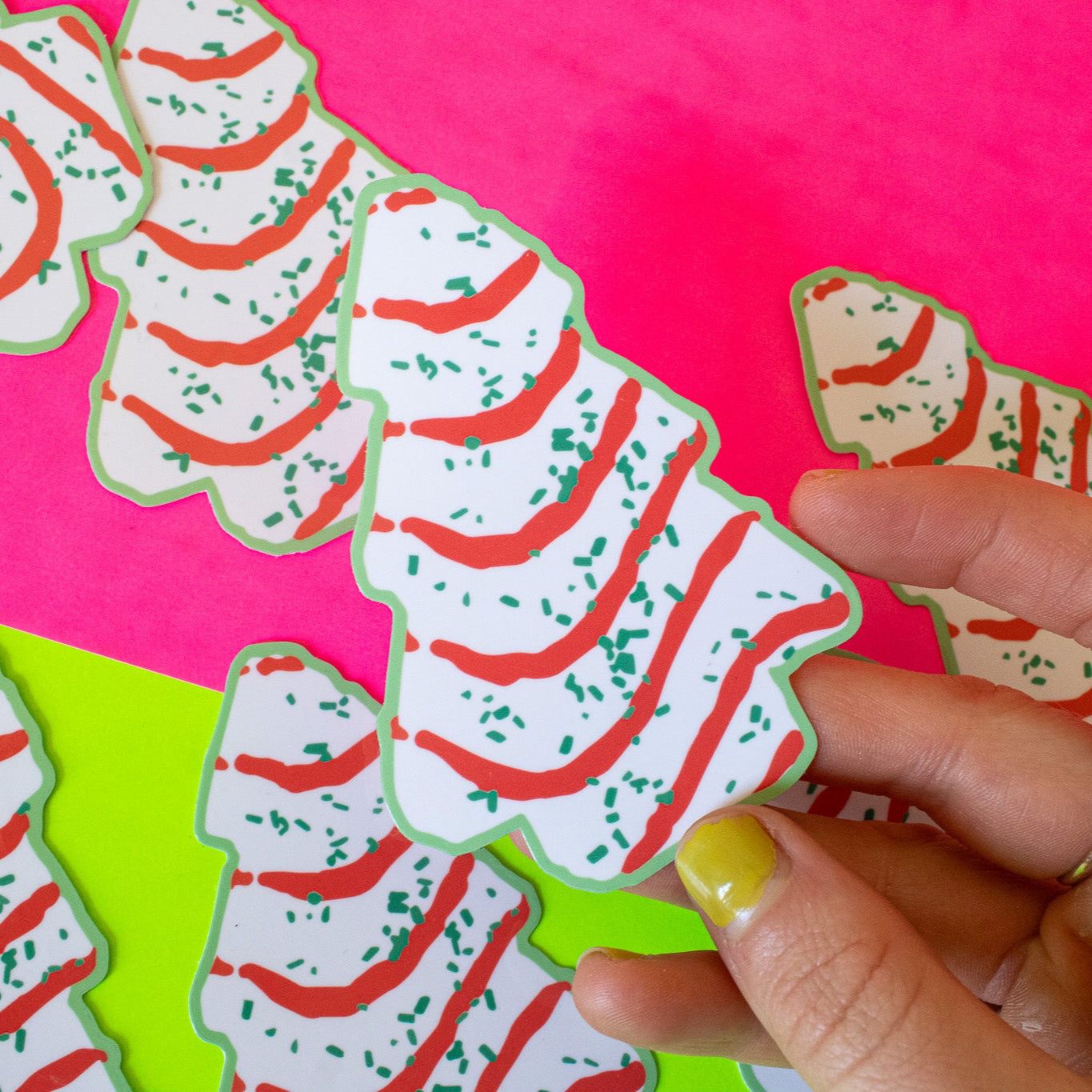 Christmas Tree Cake Vinyl Sticker