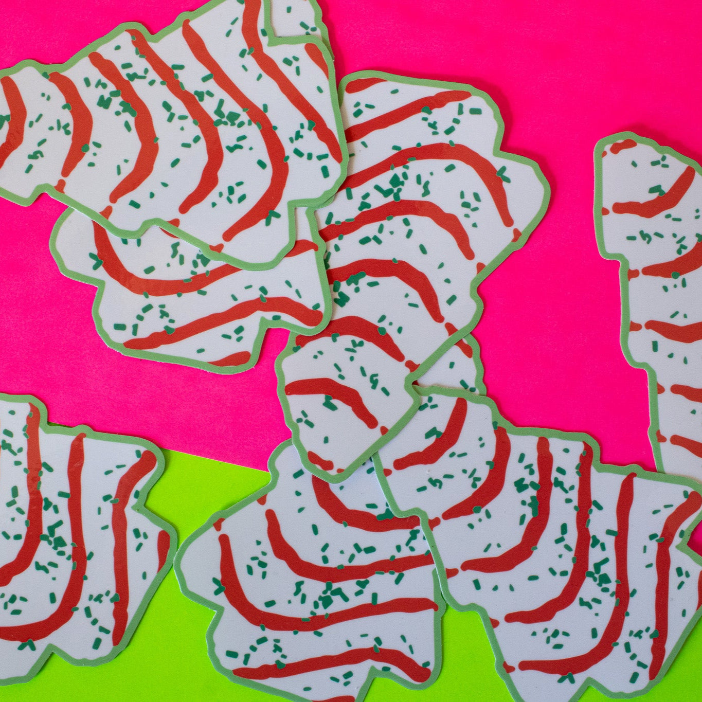 Christmas Tree Cake Vinyl Sticker