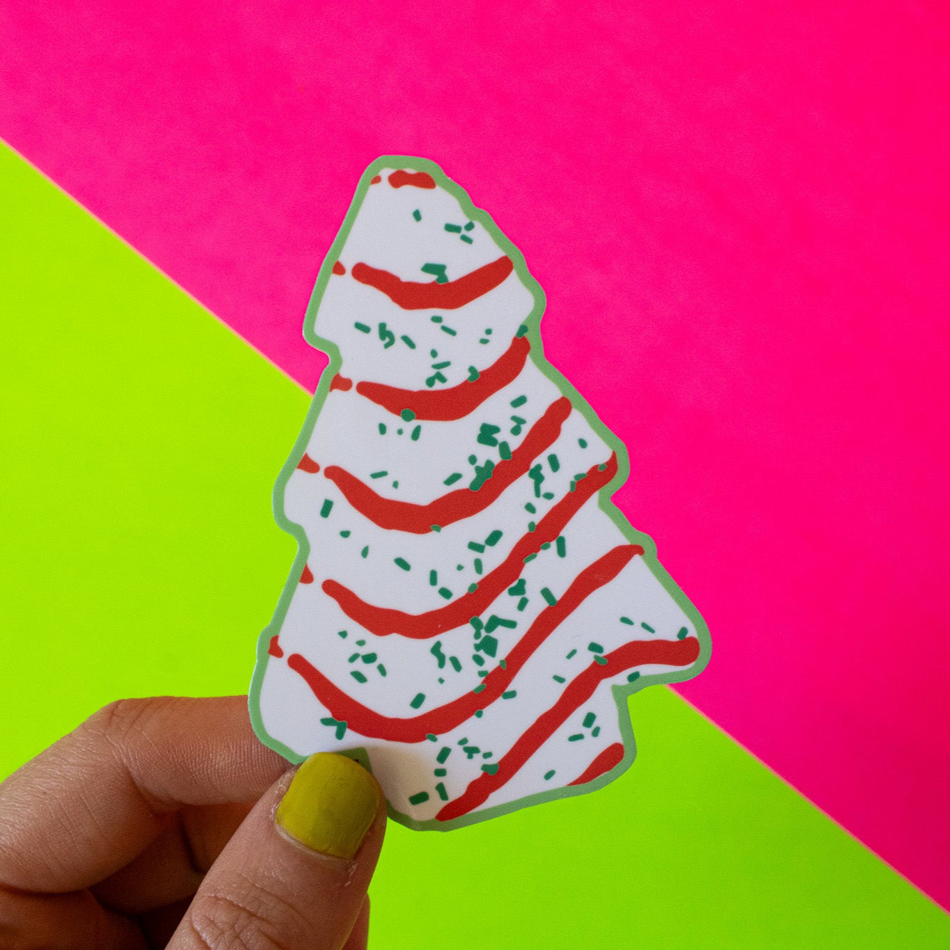 Christmas Tree Cake Vinyl Sticker