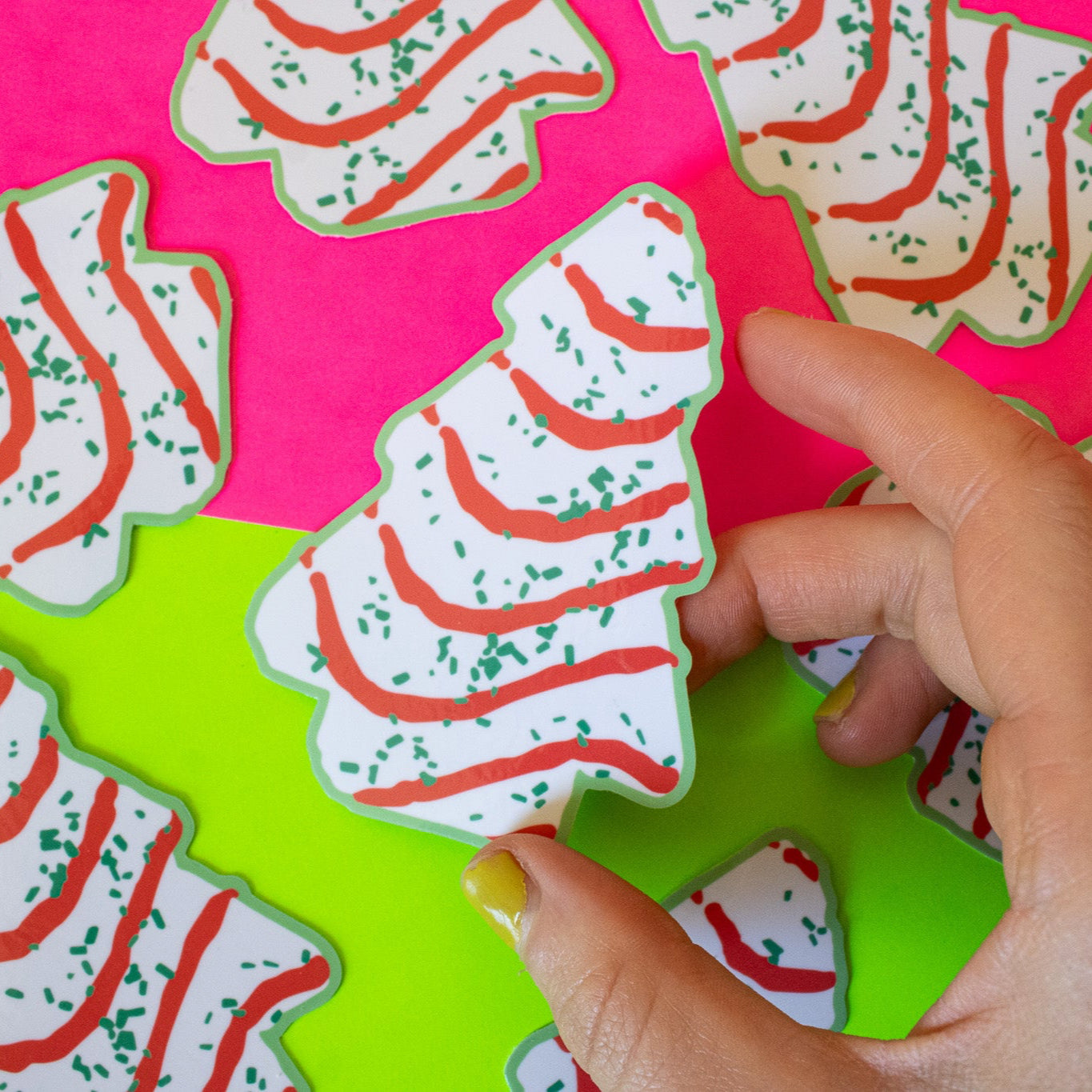 Christmas Tree Cake Vinyl Sticker