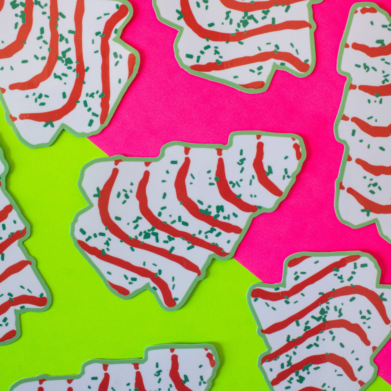 Christmas Tree Cake Vinyl Sticker