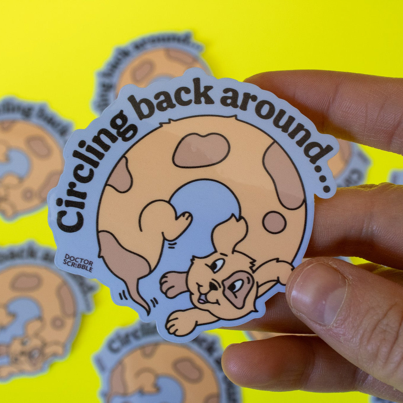 Circling Back Around Weiner Dog Vinyl Sticker