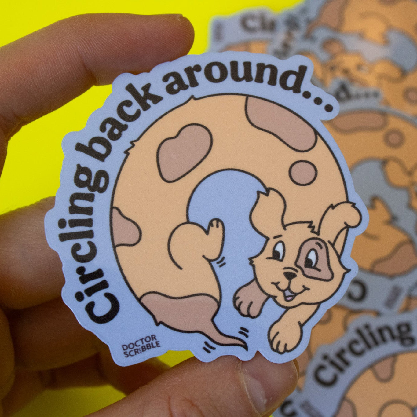 Circling Back Around Weiner Dog Vinyl Sticker