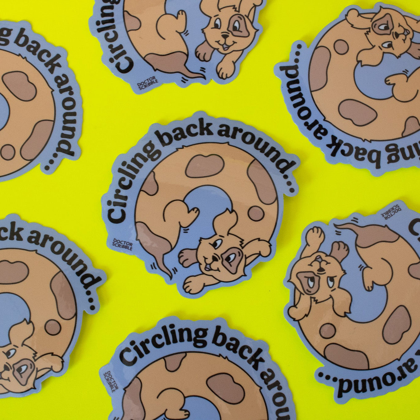 Circling Back Around Weiner Dog Vinyl Sticker