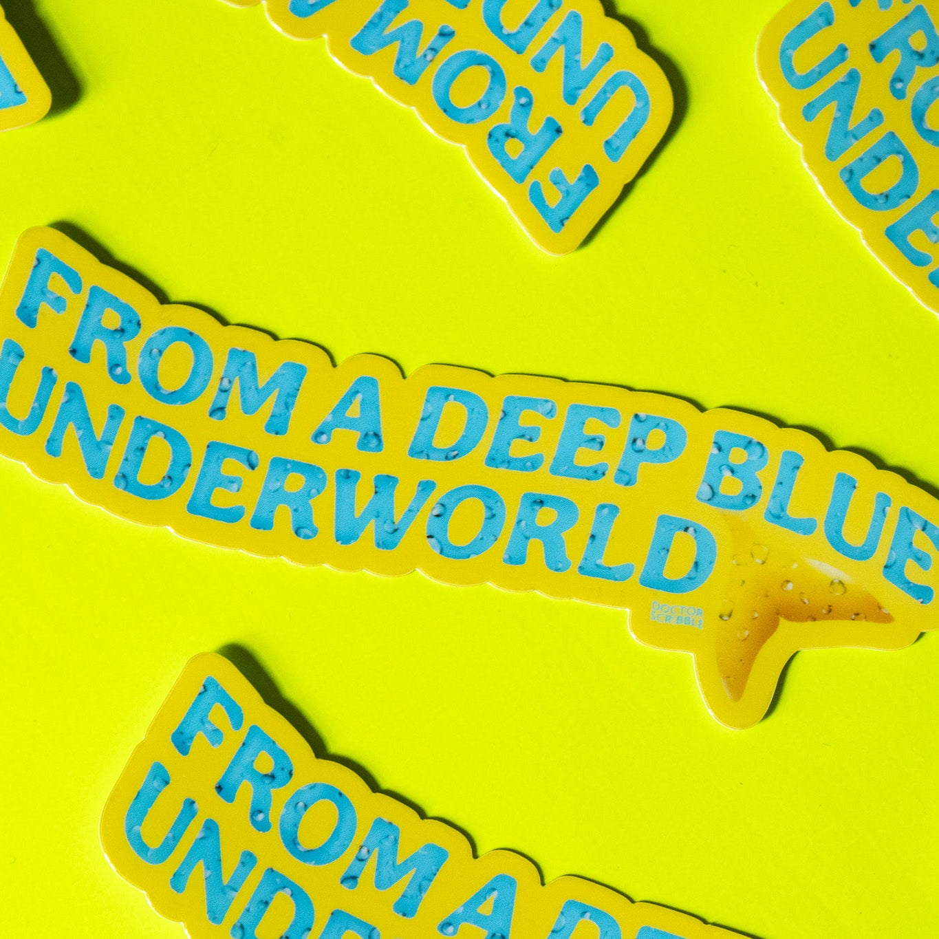 Deep Blue Underworld Mermaid Vinyl Sticker