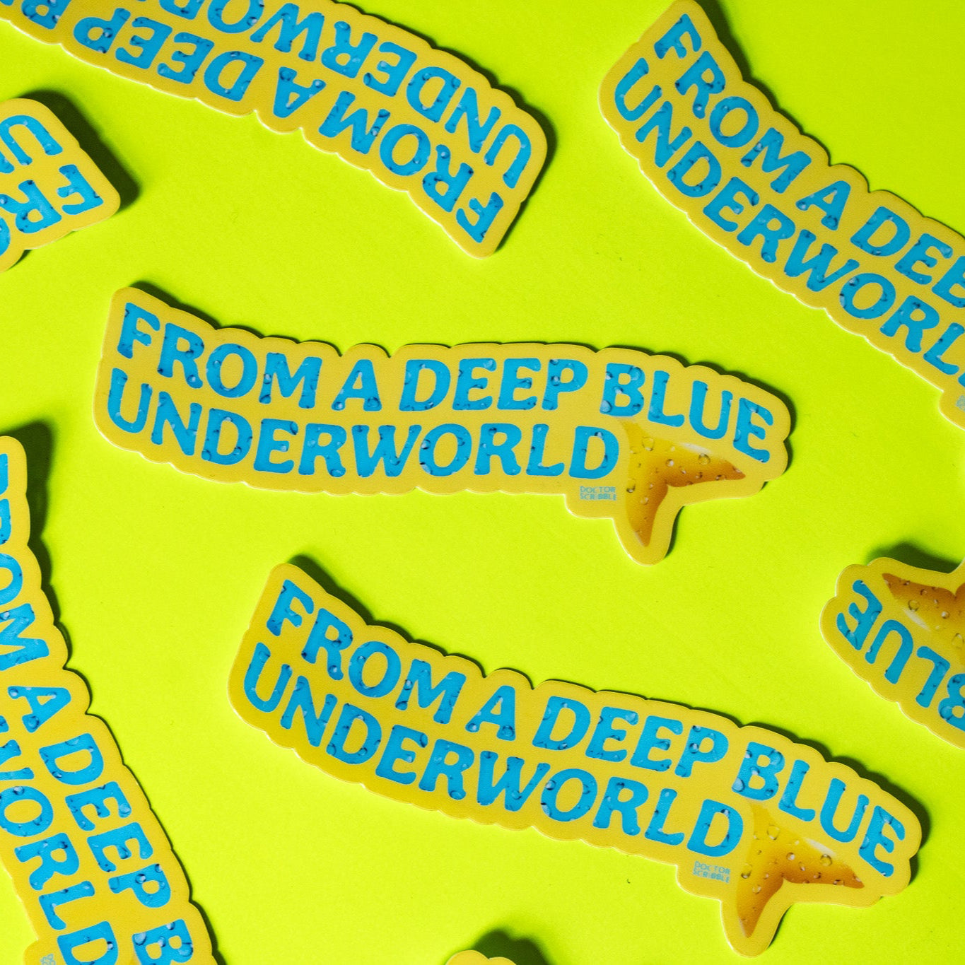 Deep Blue Underworld Mermaid Vinyl Sticker