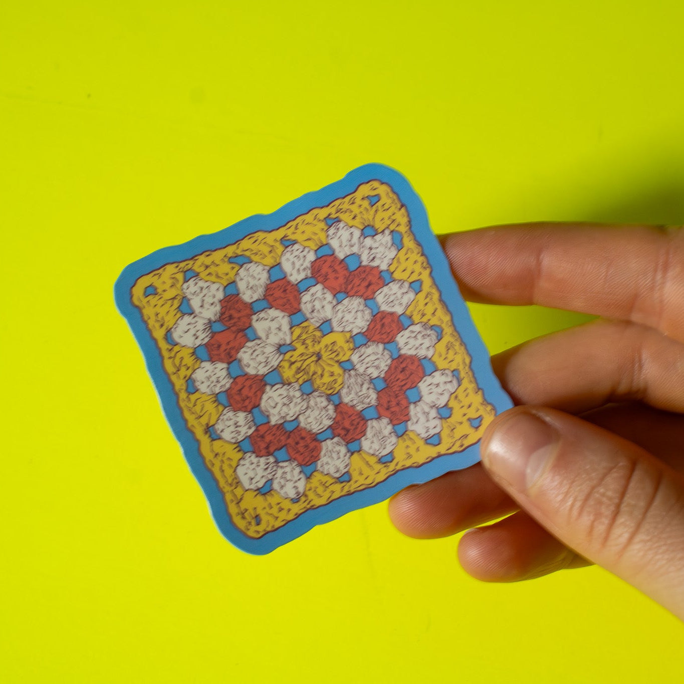 Granny Square Vinyl Sticker