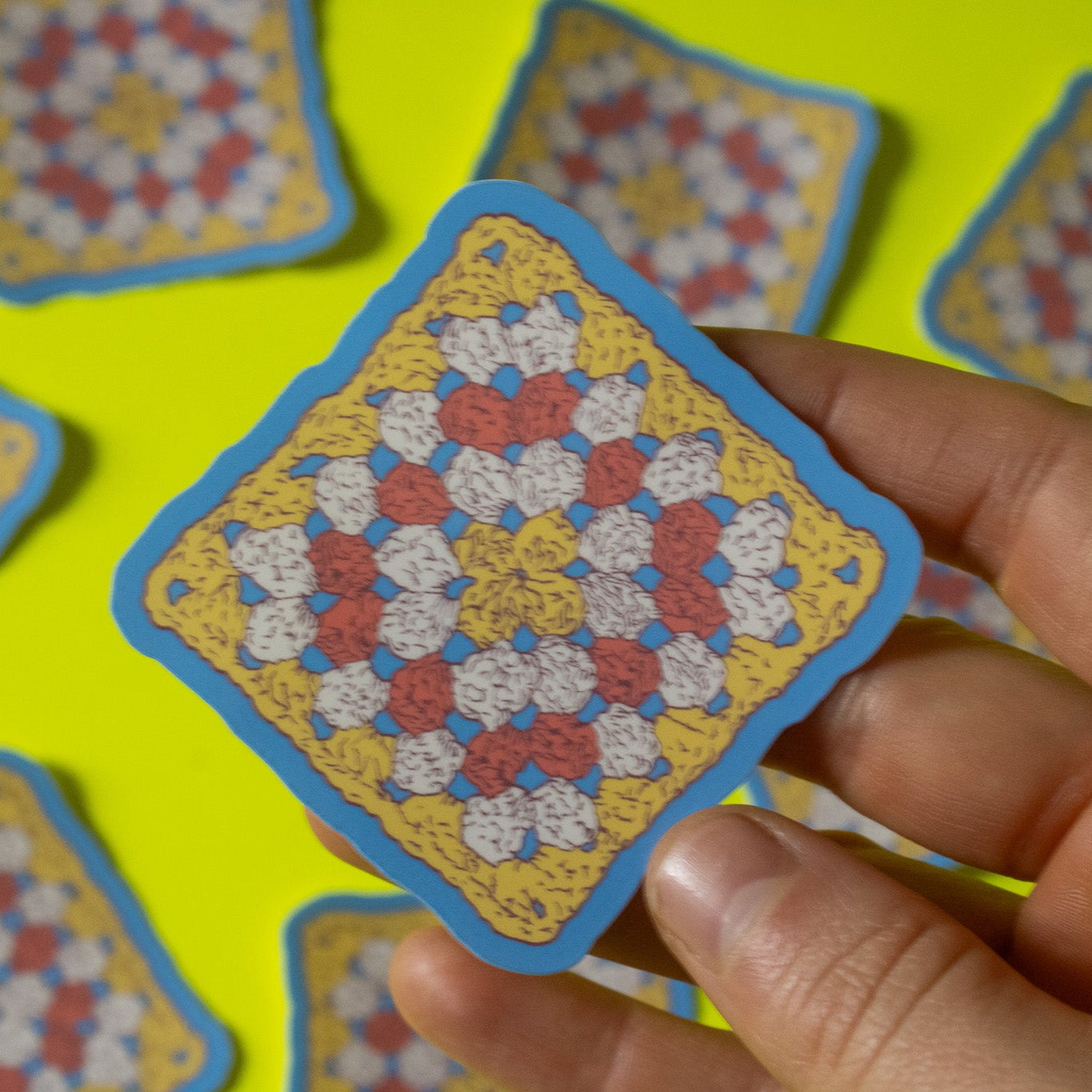 Granny Square Vinyl Sticker