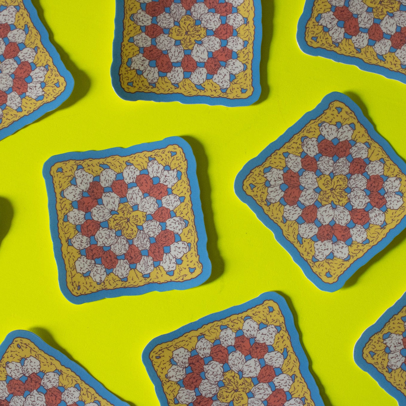 Granny Square Vinyl Sticker