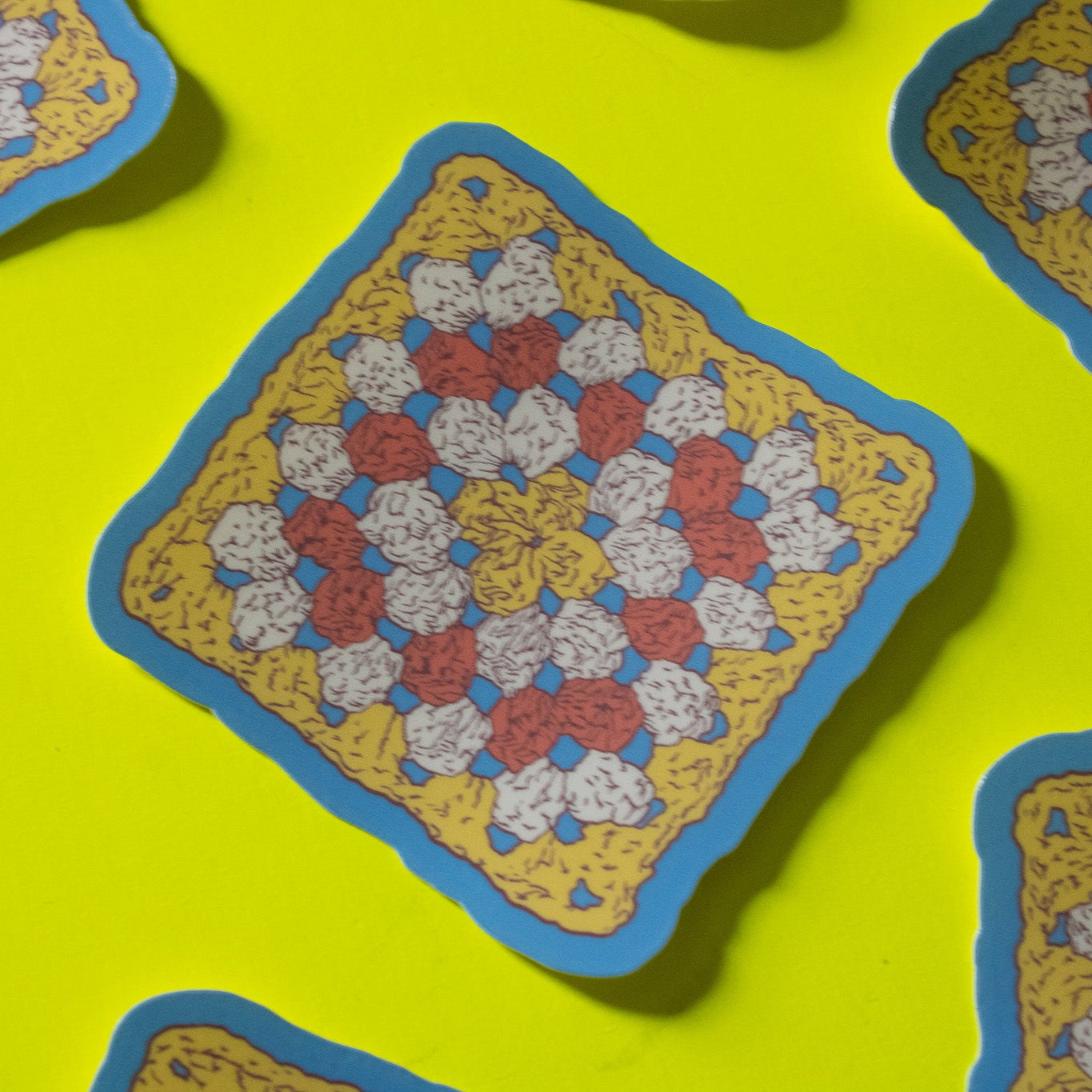 Granny Square Vinyl Sticker