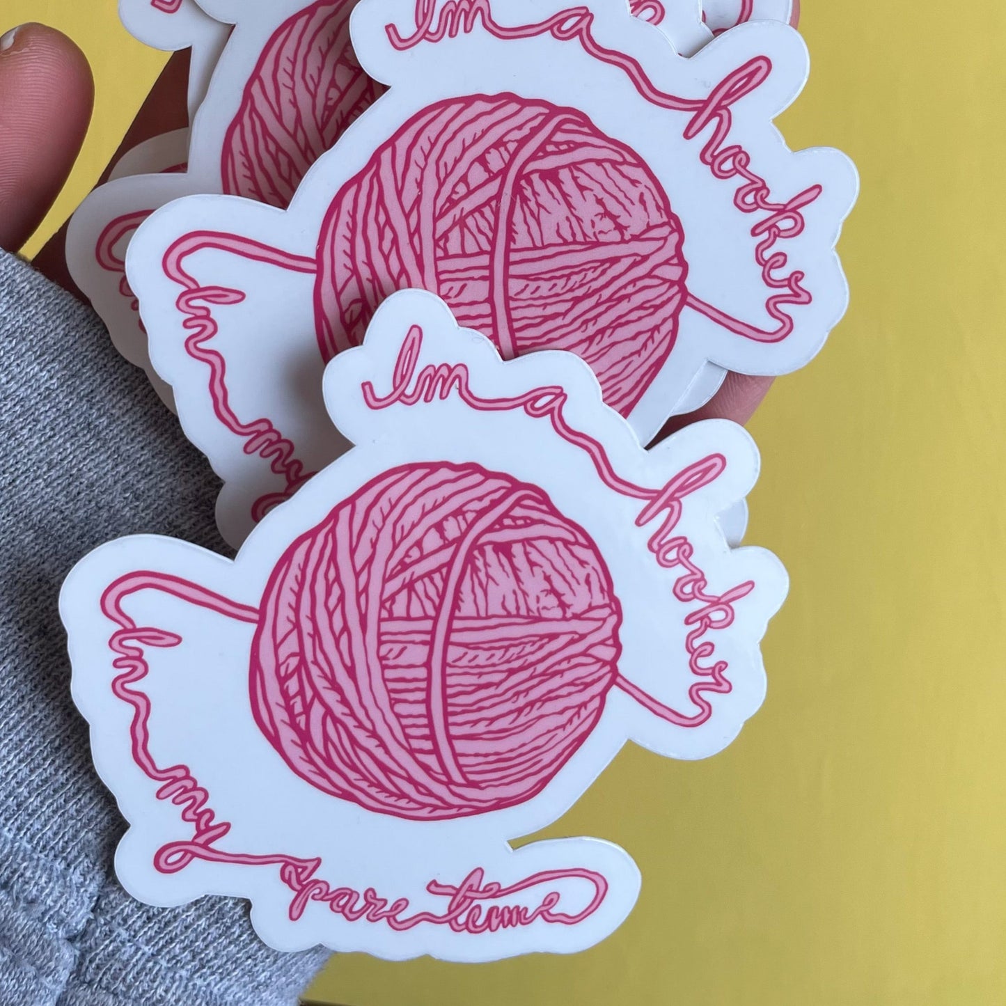 Hooker in My Spare Time Yarn Vinyl Sticker