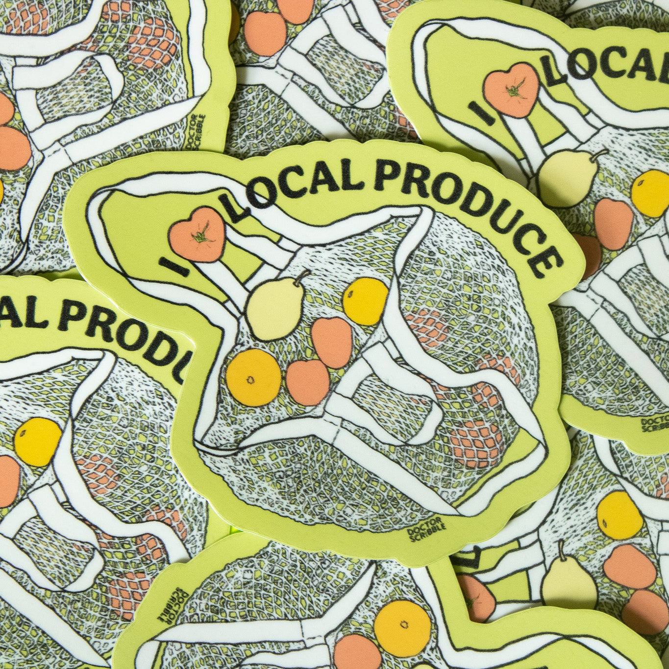 I Heart Local Produce Vinyl Sticker
