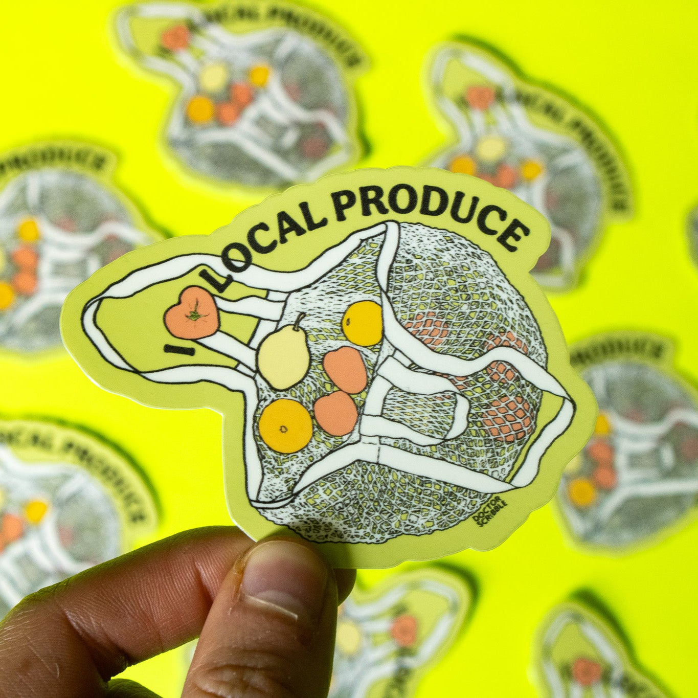 I Heart Local Produce Vinyl Sticker