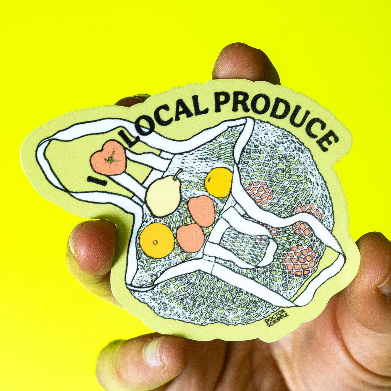 I Heart Local Produce Vinyl Sticker