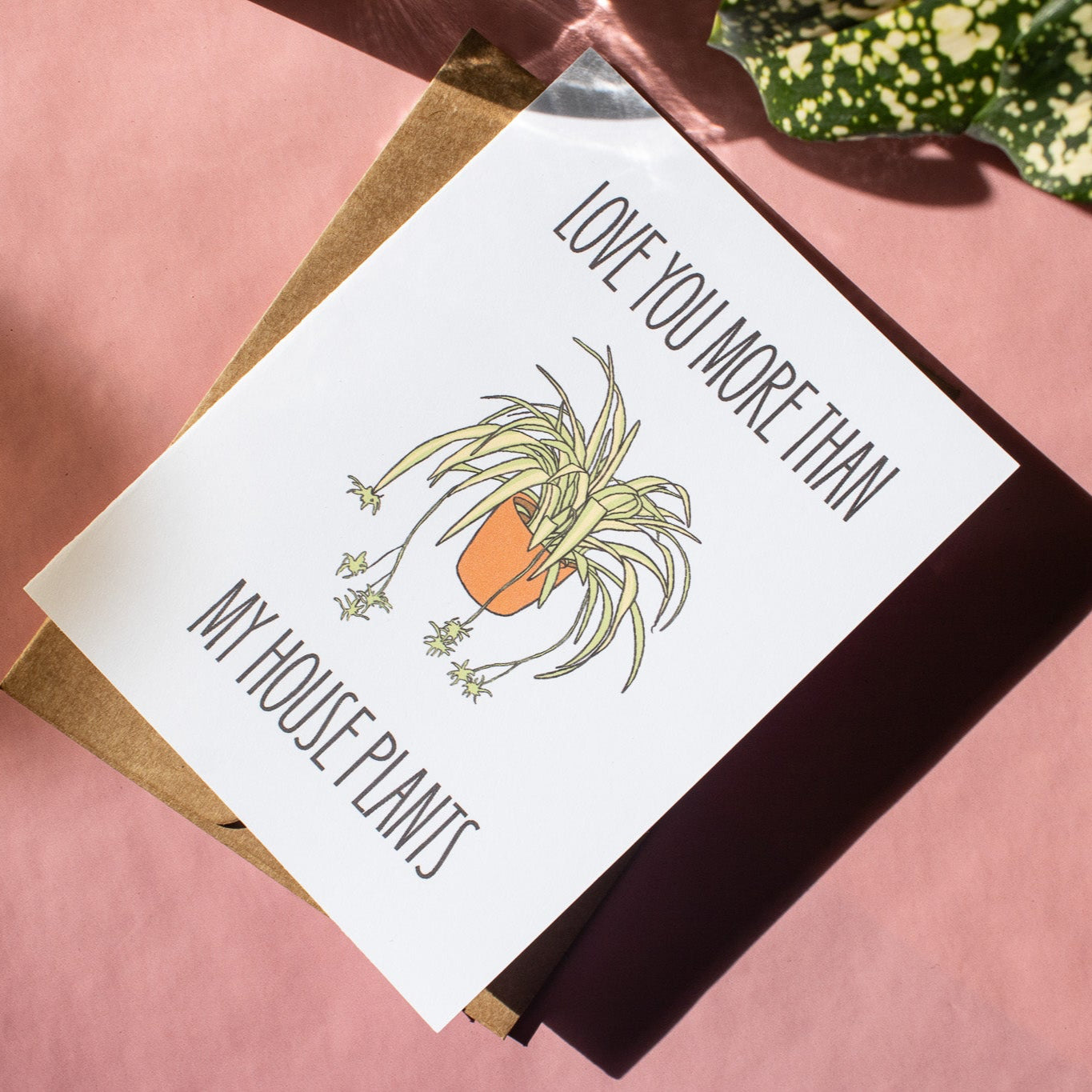 Love You More Than My House Plants Greeting Card