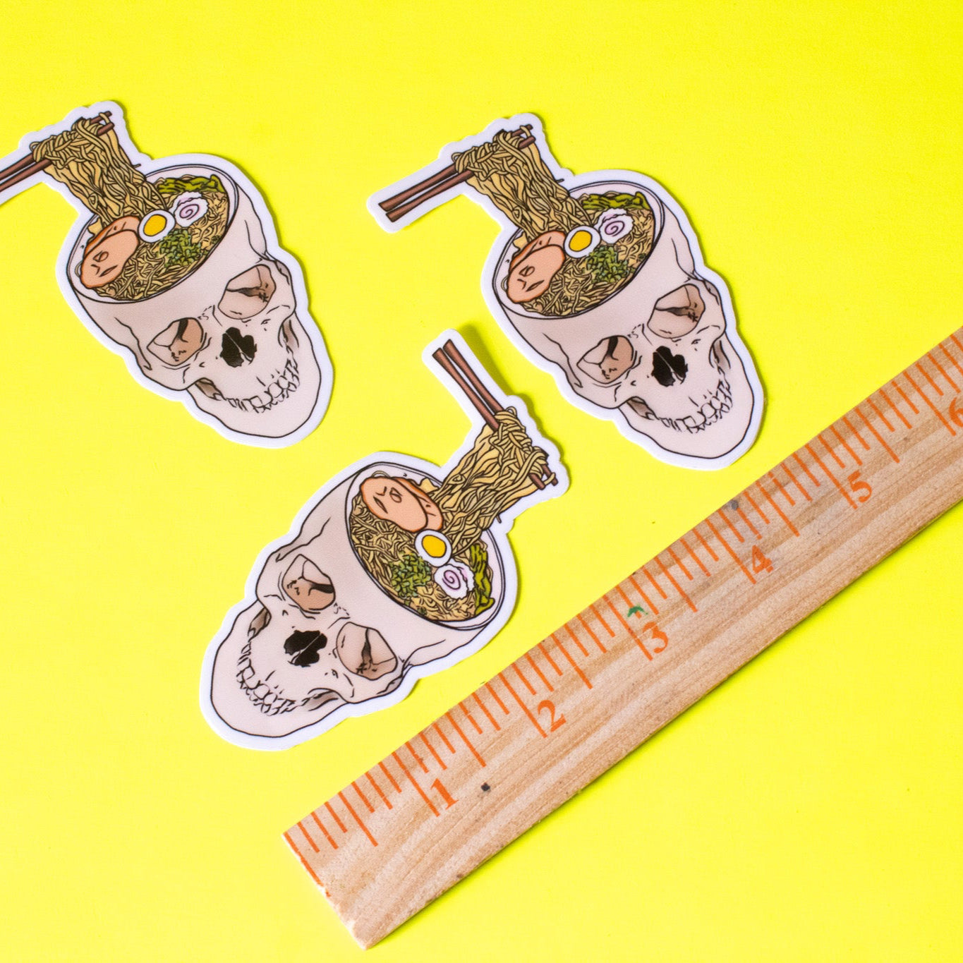 Ramen Noodle Skull Vinyl Sticker