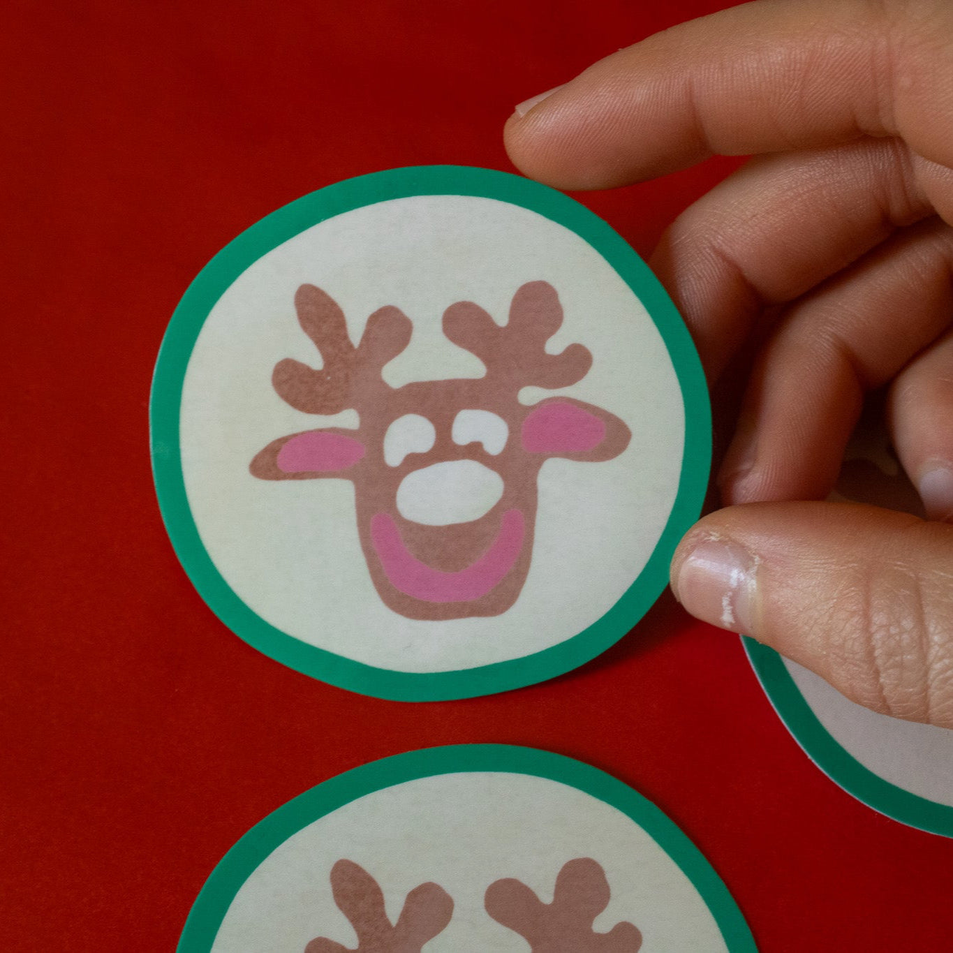 Reindeer Christmas Sugar Cookie Vinyl Sticker