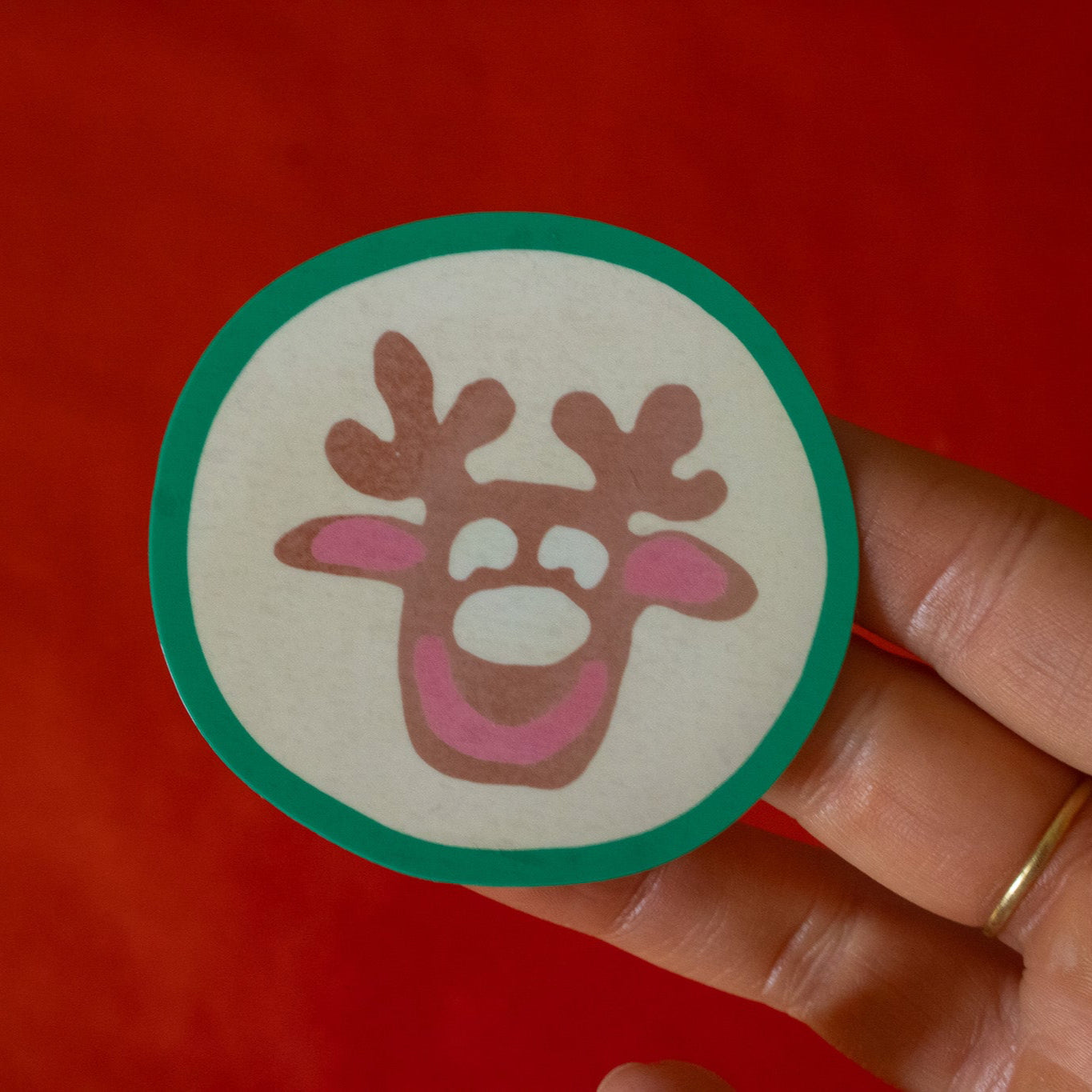Reindeer Christmas Sugar Cookie Vinyl Sticker