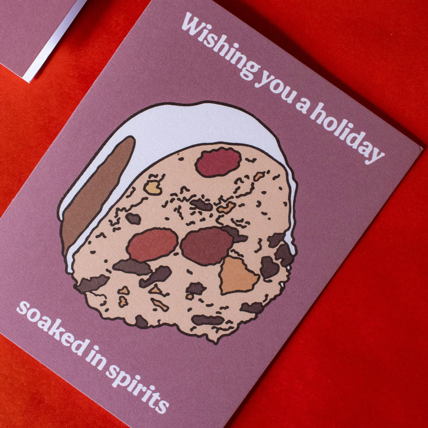 Soaked in Spirits Fruitcake Holiday Greeting Card
