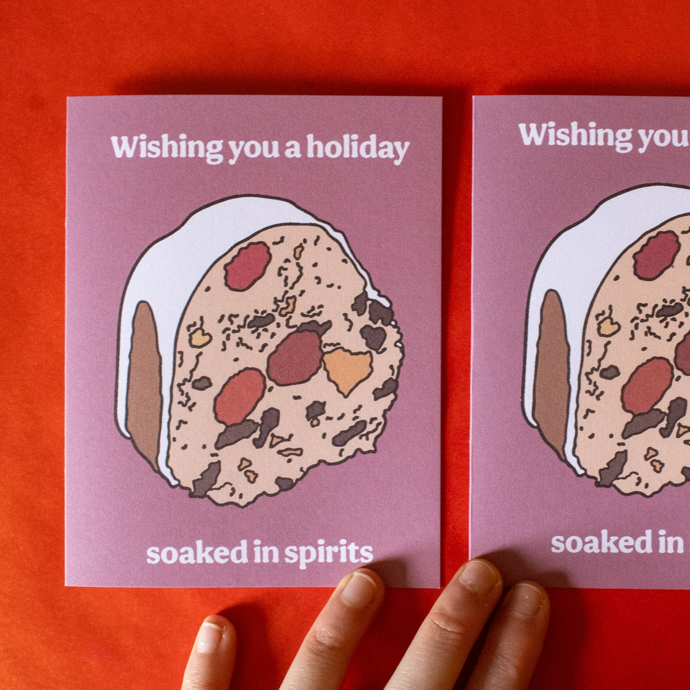 Soaked in Spirits Fruitcake Holiday Greeting Card