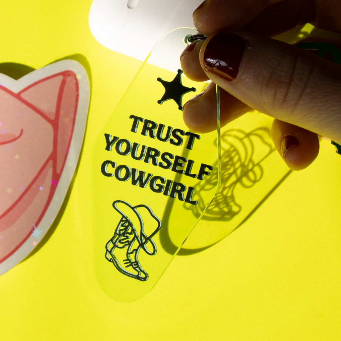 Trust Yourself Cowgirl Motel Keychain