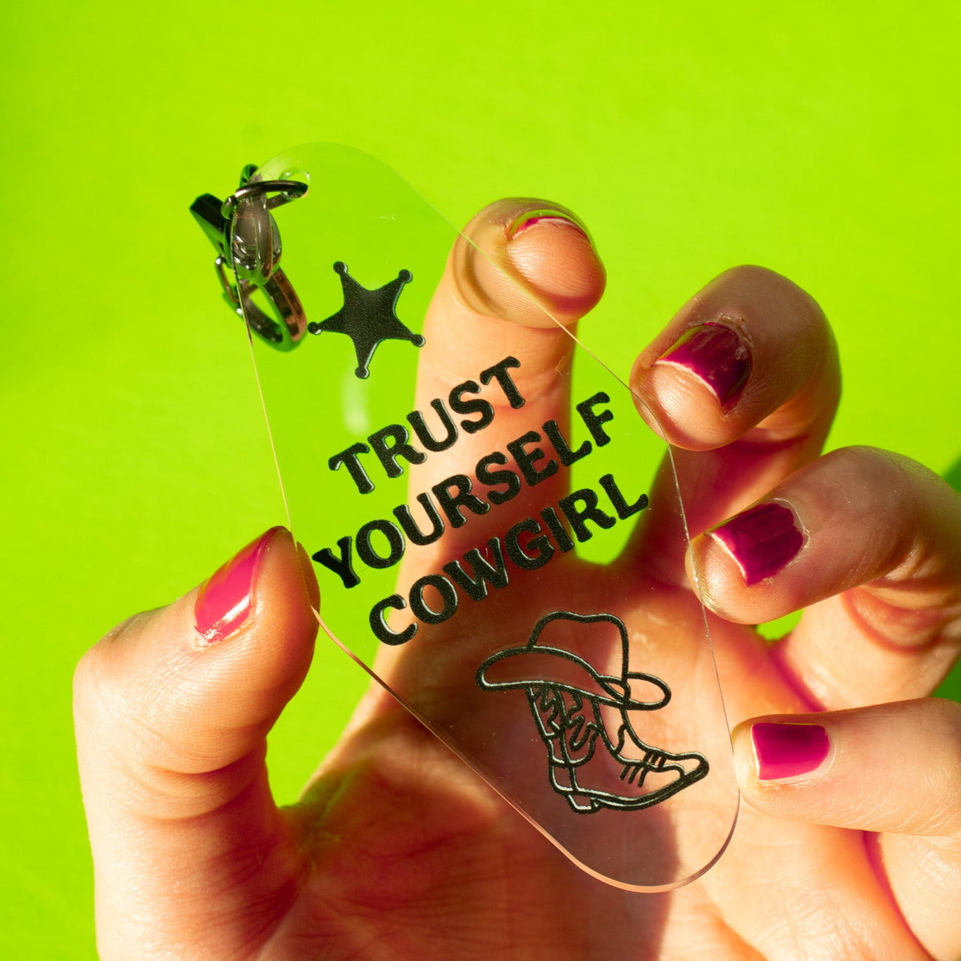 Trust Yourself Cowgirl Motel Keychain