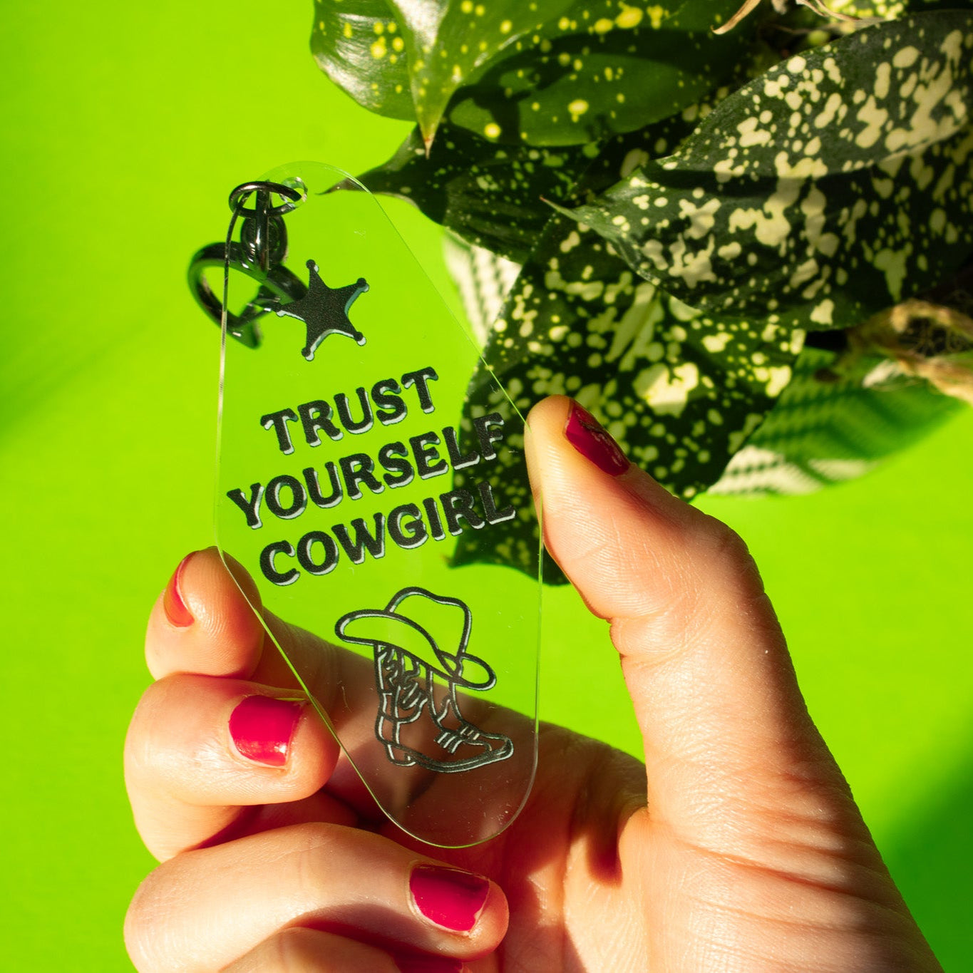 Trust Yourself Cowgirl Motel Keychain