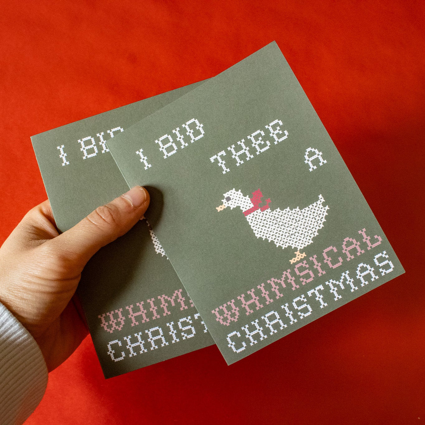 Whimsical Christmas Silly Goose Greeting Card | Cute, funny holiday humor gift