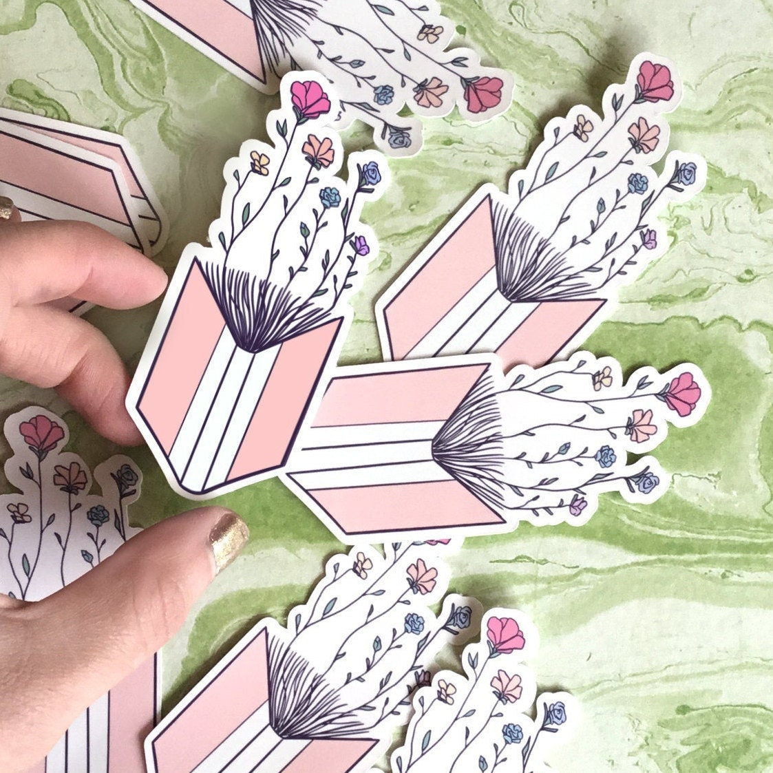 Flower Book Vinyl Sticker
