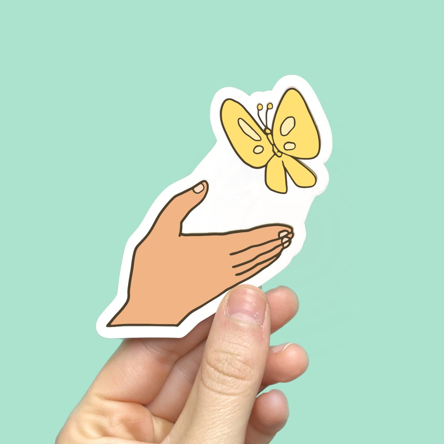 Anime Butterfly Hand Meme Vinyl Sticker