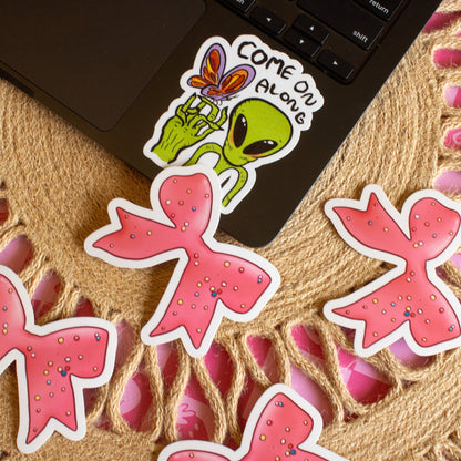 Frosted Animal Cookie Bow Vinyl Sticker