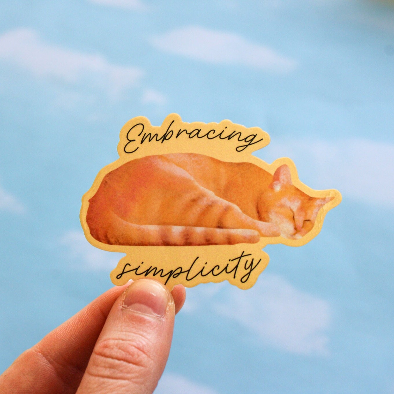 Embracing Simplicity Sleeping Cat Vinyl Sticker