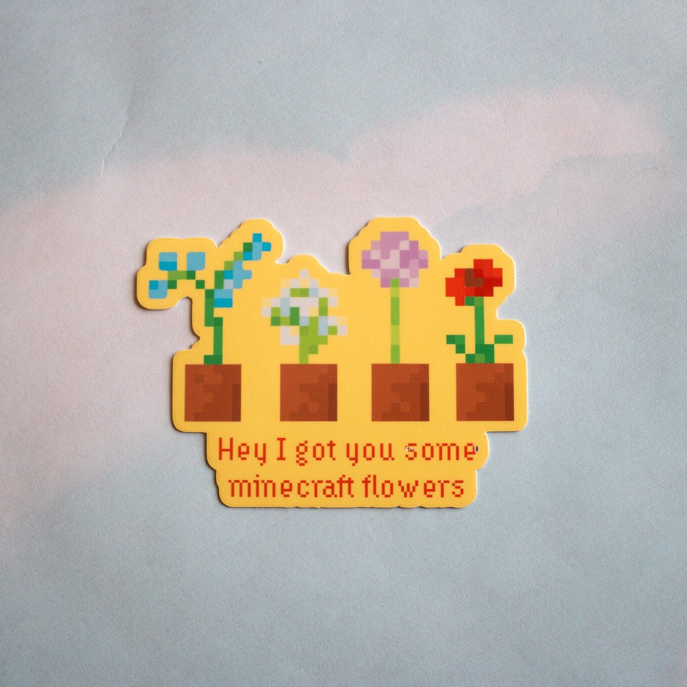 Mine Craft Flowers Sticker