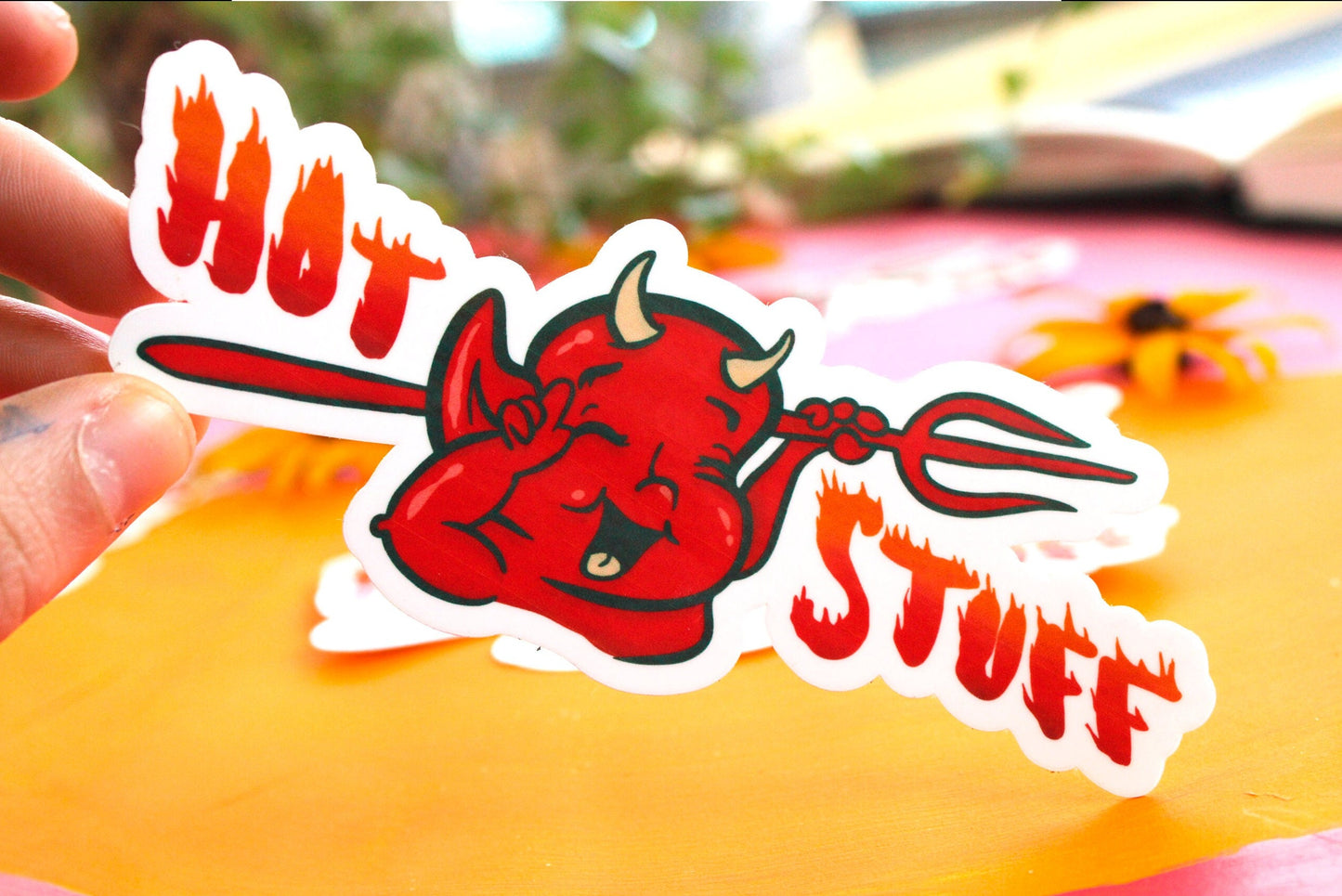 Hot Stuff Vinyl Sticker