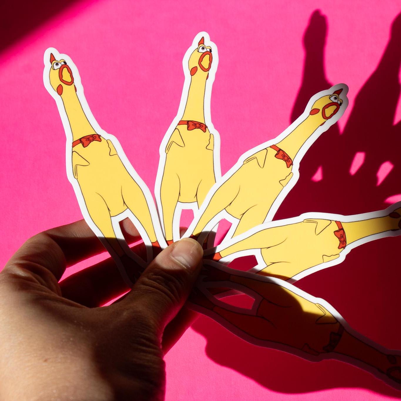 Screaming Rubber Chicken Vinyl Sticker