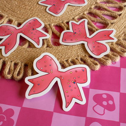 Frosted Animal Cookie Bow Vinyl Sticker