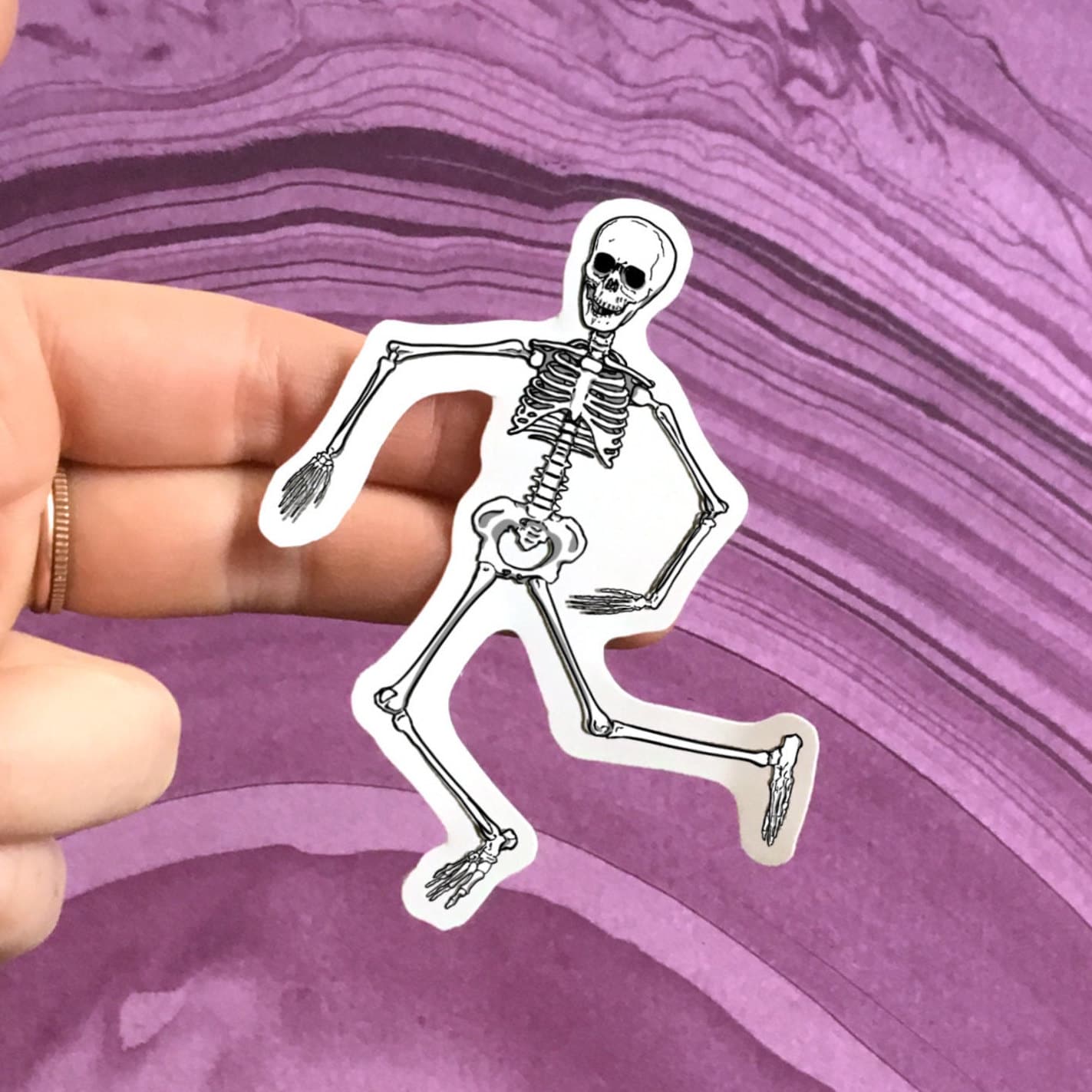 Dancing Skeleton Vinyl Sticker