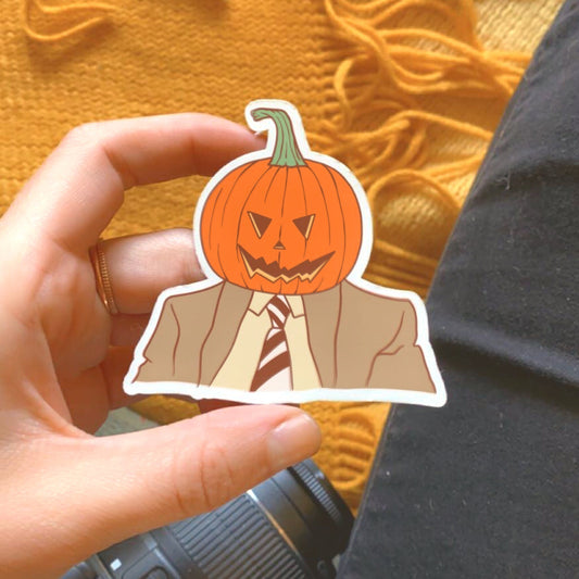 Pumpkin Head Vinyl Sticker