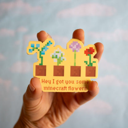 Mine Craft Flowers Sticker