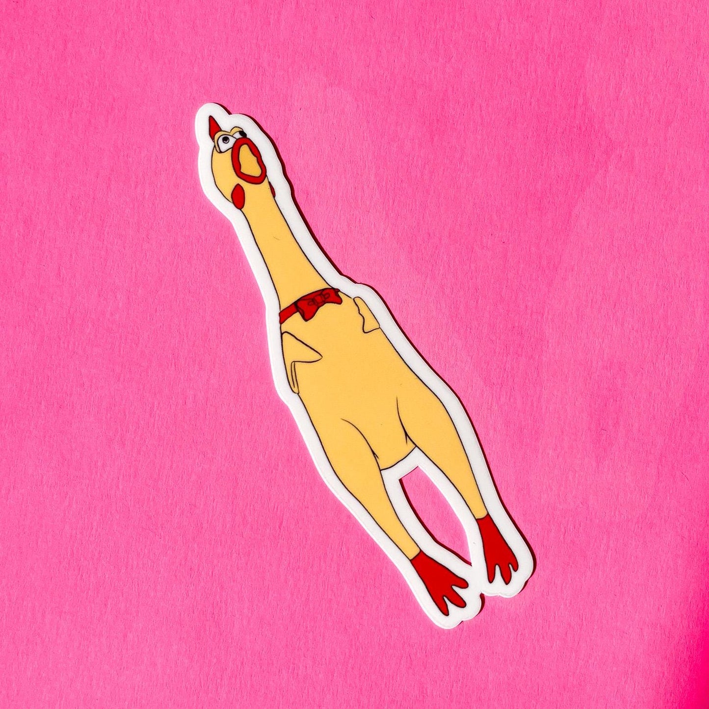 Screaming Rubber Chicken Vinyl Sticker