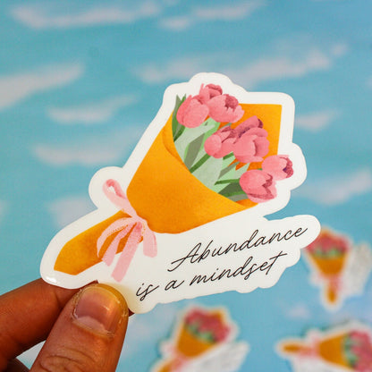 Abundance is a Mindset Tulip Flower Vinyl Sticker