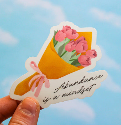 Abundance is a Mindset Tulip Flower Vinyl Sticker